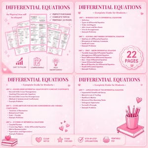 Differential Equations Notes Printable PDF l Complete Topics l Step-by-Step Study Guide + Example Problems