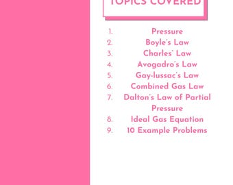 Ideal Gas Laws Handwritten Notes: Physics, Chemistry (PDF Download)
