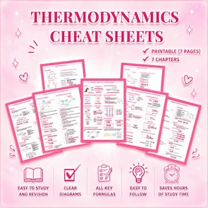 Thermodynamics Cheat Sheet | All Key Formulas & Concepts | Engineering Study Guide