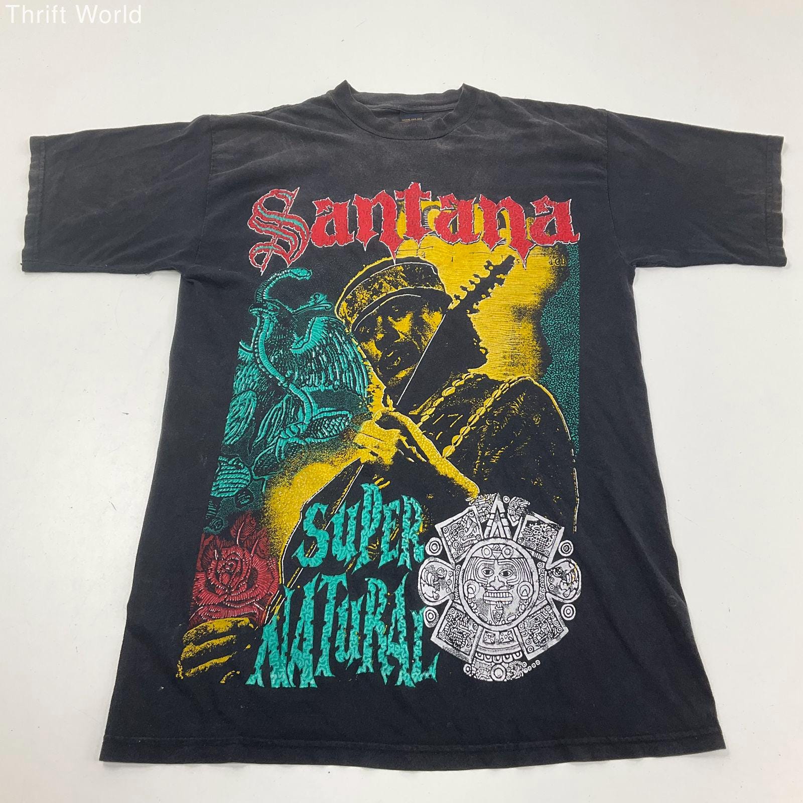 Vintage Santana Super Natural Maná Tour Mexican Bootleg Concert T