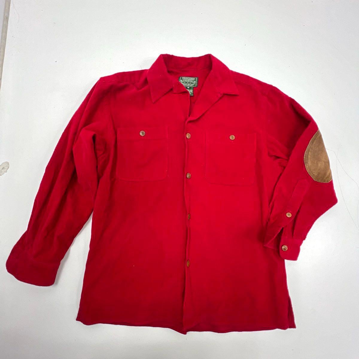 Vintage Ralph Lauren Country Mens Red Corduroy Suede Elbow Patch  display picture 1