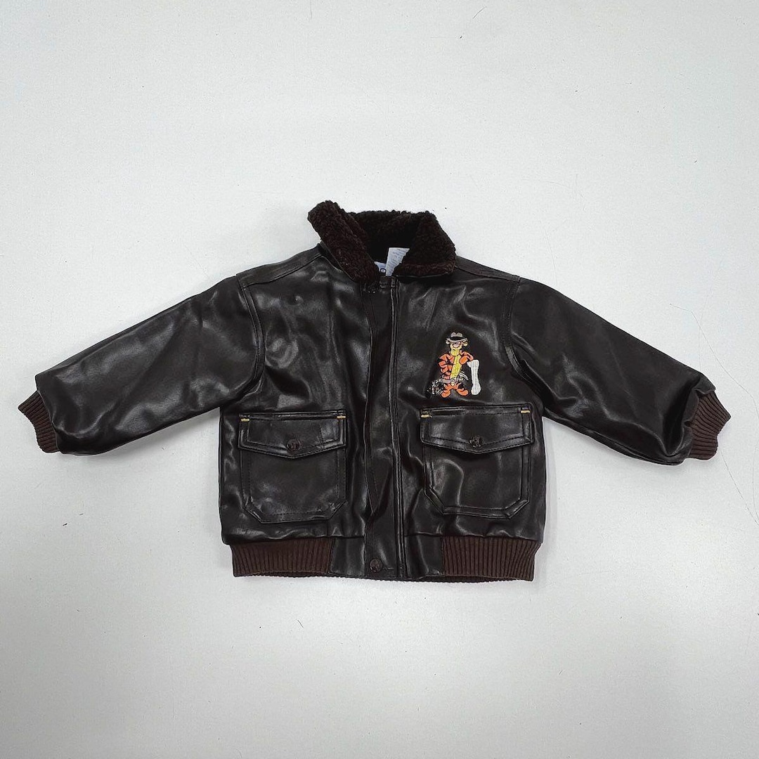 tenderloin T3-B jacket 大きめ個体 (Lサイズ) 激レア Vintage 90s Disney Winnie the Pooh Tigger Faux Leather Bomber