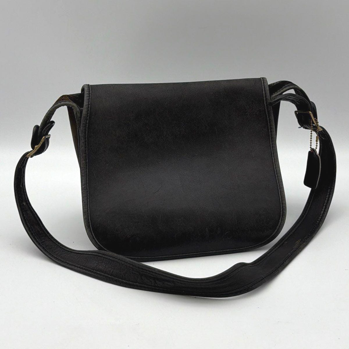 Vintage Coach Black Leather Crossbody Bag - Etsy