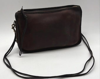 Vintage Coach Penelope Black Leather Demi Turn-lock Crossbody Bag