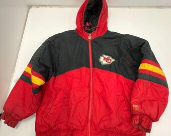 Vintage 90s Kansas City Chiefs NFL Red Puffer Jacket (XL)