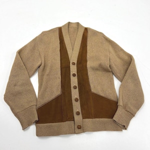 Suede Panel Cardigan - Etsy
