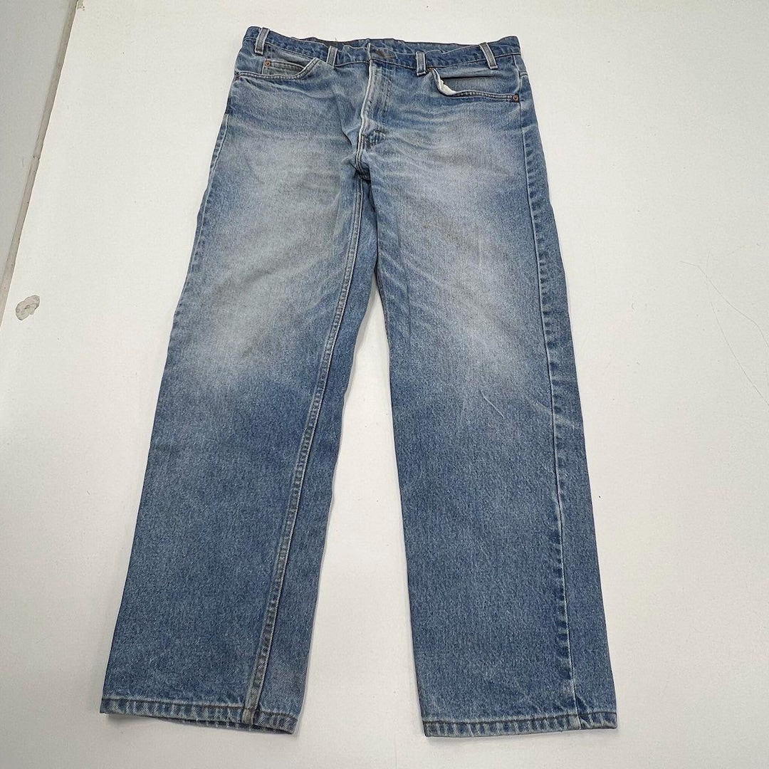 Vintage 80s Levis 505 Orange Tab Faded Straight Leg Denim Jeans