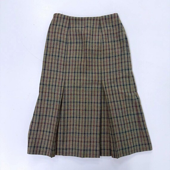 Vintage Campbells of Beauly Tweed Plaid Wool A-Line Midi Skirt UK Sz 14 View 2
