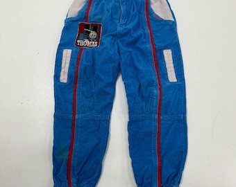 Vintage 90s Thomas The Tank Engine Kids Blue Corduroy Pants Sz 5