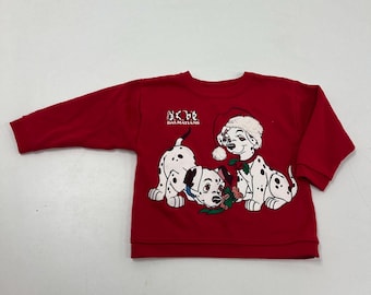 Vintage 90s Disney 101 Dalmatians Christmas Crewneck Sweatshirt USA Sz 4/5