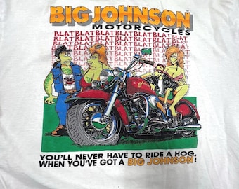 Big Johnson Motorcycles Tシャツ 旧タグ Vintage 90s Big Johnson Motorcycle T-shirt (size XL) - Etsy
