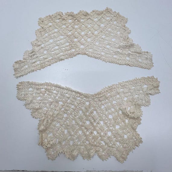 Antique Lot of 3 Lace & Crochet Collars Victorian… - image 2