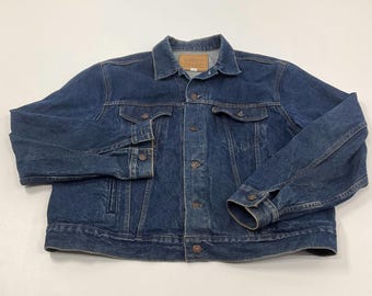 Vintage 80s Levi's Denim Trucker Jacket, Faded Blue Jean, Made in
