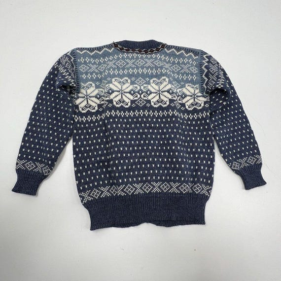 Vintage 90s Dale of Norway Blue Telemark Pewter Clasp Wool