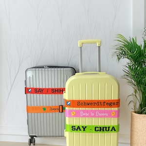 Personalized Embroidered Luggage Strap with Name | Custom Name Luggage Tags | Belt | Unique Travel Essentials for Holidays & Business