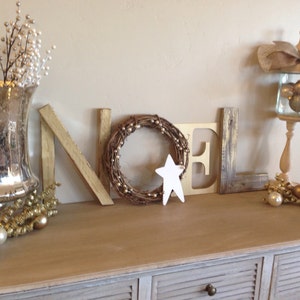Christmas Decor Gold Noel Letters Rustic Holiday Decor Noel Mantel Decor Farmhouse Holiday Decor Farmhouse Decor Wood Letters image 4