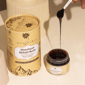 Résine de shilajit biologique 100 % pure 50 g - Énergie et force de l&#39;Himalaya - Men&#39;s Health by Ayusspirit