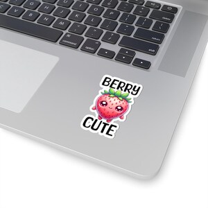 Berry Cute Strawberry Kiss-Cut Stickers | Aesthetic Laptop & Water Bottle Decals, Cute Gifts for Teens, Fun Party Favors, Planner Stickers