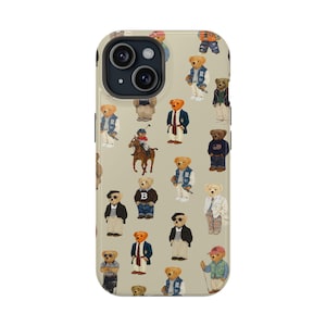 Teddy Bear Magnet Case, Vintage Ralph Lauren Tough Case, Designer Phone Case, RL Logo, Magnetic Phone Cover, Fashion Accessories
