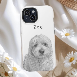 Personalized Pet Portrait Phone Case, Customizable Dog Cases, Unique Gift for Dog Lovers, Impact-Resistant Phone Accessories, Cute Dog Cases