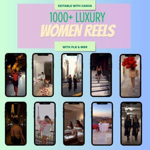 1000+ Luxury Women Reels | Faceless Viral Instagram TikTok Videos | PLR MRR | Rich Girl Aesthetic | Instant Digital Download