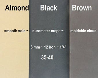 Durometer Crepe, Shoe Making Supplies, SoleTech Rubber, 6mm Cloud 35-40, Moldable Shoe Soling, Handmade Shoe Supplies