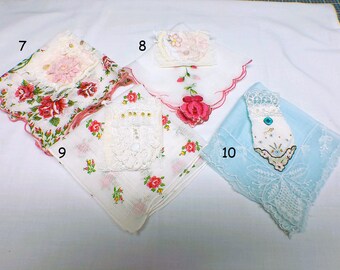 Vintage Handkerchief for Mother's Day with Handmade Clusters, Snippets, Junk Journal, Slow Stitch, Mother's Day