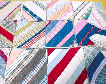 Cutter Quilt Pieces, 8 X 8 Vintage Quilt Blocks, One Piece