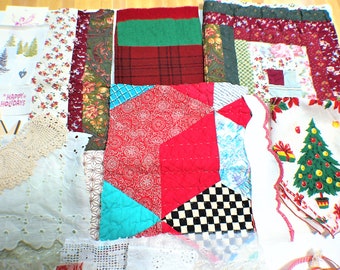 Slow Stitch Sewing, Junk Journal, Christmas Kit, 140+ pieces, XL Kit