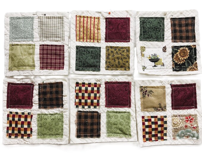 Rag Quilt Mini Blocks: Vintage Farmhouse Slow Stitch Squares - Etsy