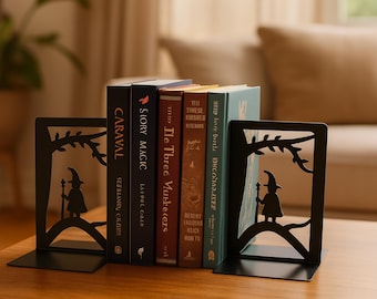 Retro Animal Metal Bookends | Decorative Bookshelf Organizer, Home Office Decor
