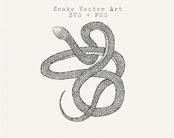 Snake SVG, Snake Svg, Snake Vector Graphics, Detailed Snake Illustration, Instant Download, Black and White Outline, Fine Line Art Clipart