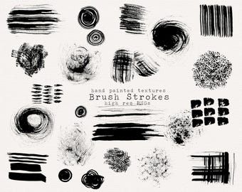 Hand Painted Brush Stroke Textures - High Res PNGs