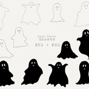 Geist SVG-Bundle, Geist Silhouette Clip Art, Geist-Schablone, Schnittdatei, Cricut, Halloween Schablone, Halloween Clip Art, Geist PNG, Süßer Geist