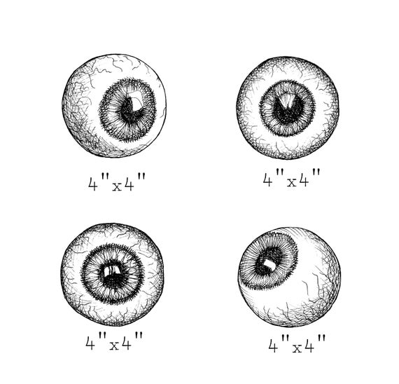 Eyeballs Clip Art, Hand Drawn Eyeball PNG, Halloween ...