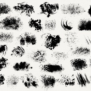 Distressed Texture Brush Strokes PNG, Grunge Texture, Texture Clip Art, Textured Overlay, Digital Paint Brush, Natural Brushstrokes PNG image 4