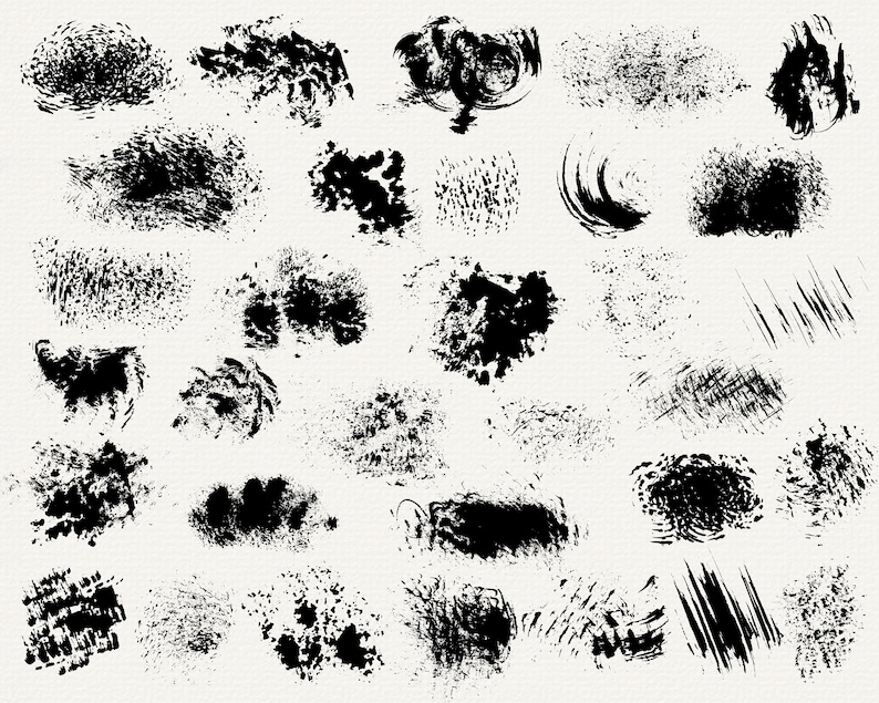 Distressed Texture Brush Strokes PNG, Grunge Texture, Texture Clip Art, Textured Overlay, Digital Paint Brush, Natural Brushstrokes PNG image 4