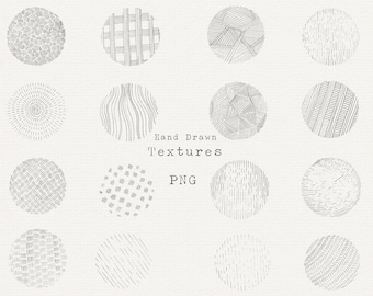 Superposiciones de texturas dibujadas a mano: pinceles PNG (descarga digital)