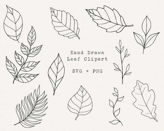 Leaf SVG Bundle Leaves SVG Clipart Leaf Simple Outline Cut | Etsy Canada