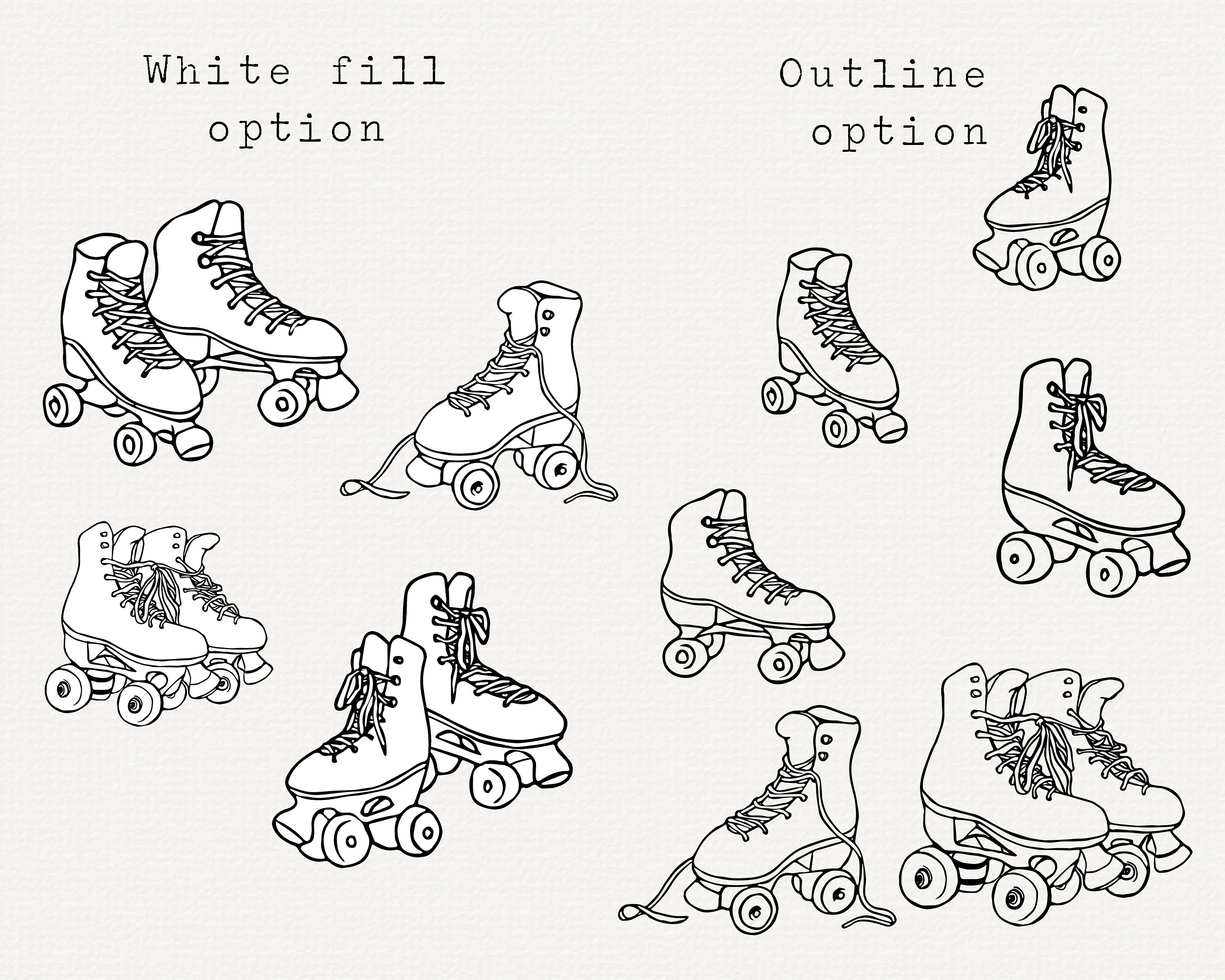 Roller Skates SVG Roller Skate Clipart Vintage Roller skates Etsy