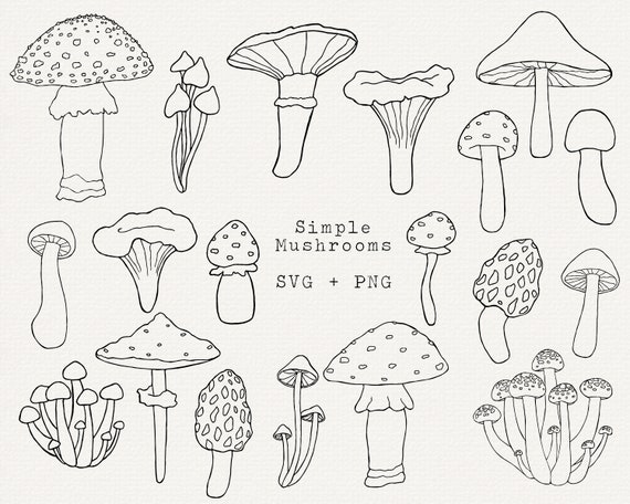 Papercraft Embellishments Simple Mushroom SVG Bundle Silhouette Cut 
