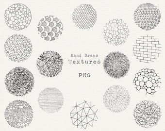Hand Drawn Texture Overlays - PNG Graphic Design Elements