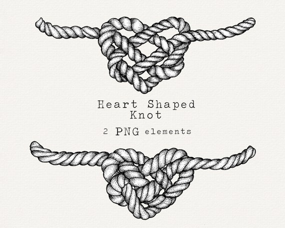 Heart Shaped Knot PNG, Love Knot Clip Art, for Wedding Invitation