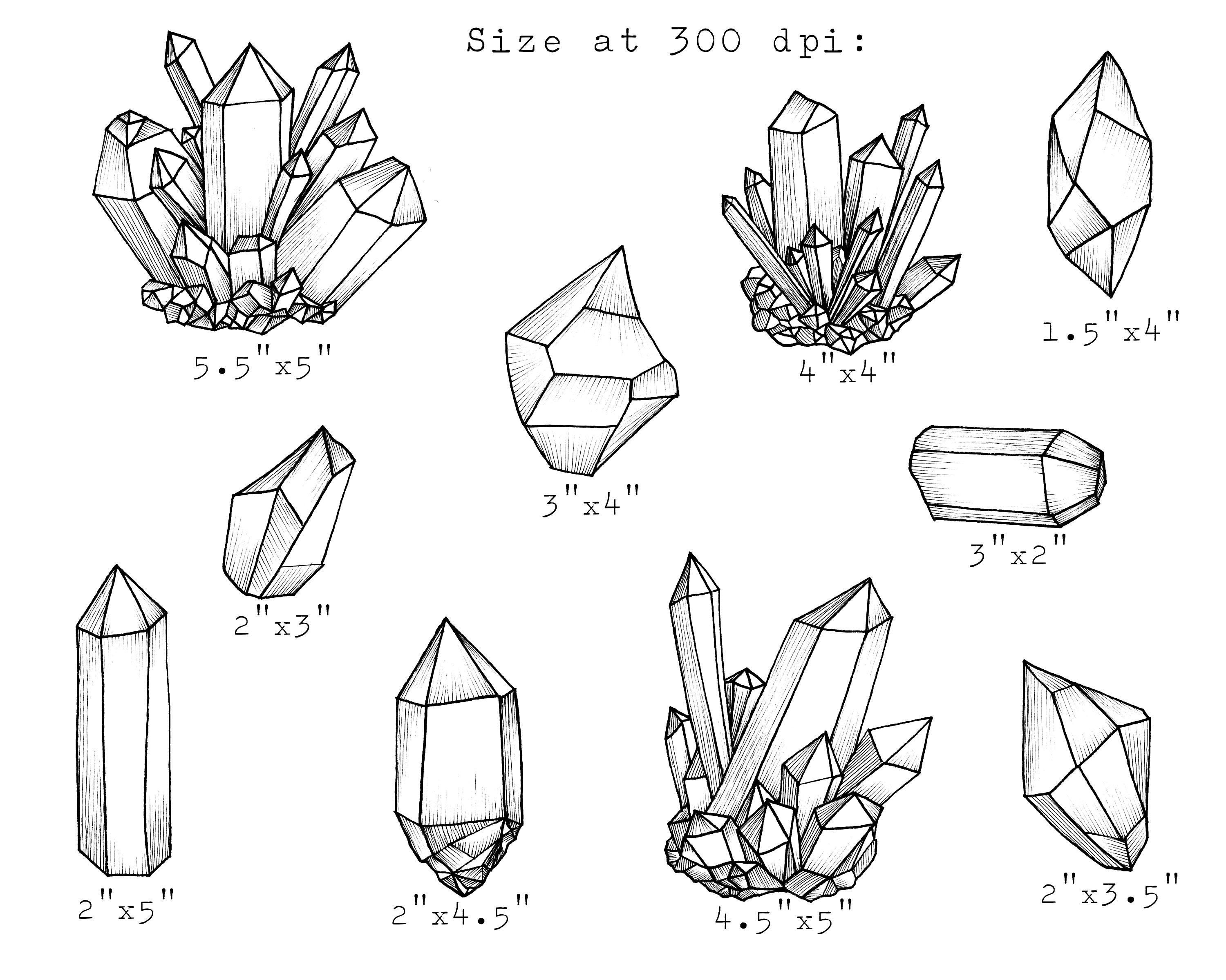 Crystal Clip Art, Crystals PNG, Hand Drawn Crystal Illustration, Mystical,  Witchy, Magic, Esoteric, Line Art, Witch, Digital Download 