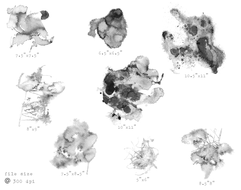 Wet Ink Texture Clip Art Hand Painted Texture PNG Artistic Etsy