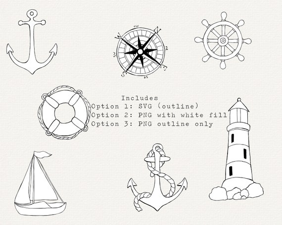 Nautical SVG, Nautical Clipart, Anchor SVG, Anchor Outline PNG, Nautical Line  Art, Cut File for Cricut, Diecut, Silhouette, Laser -  Israel