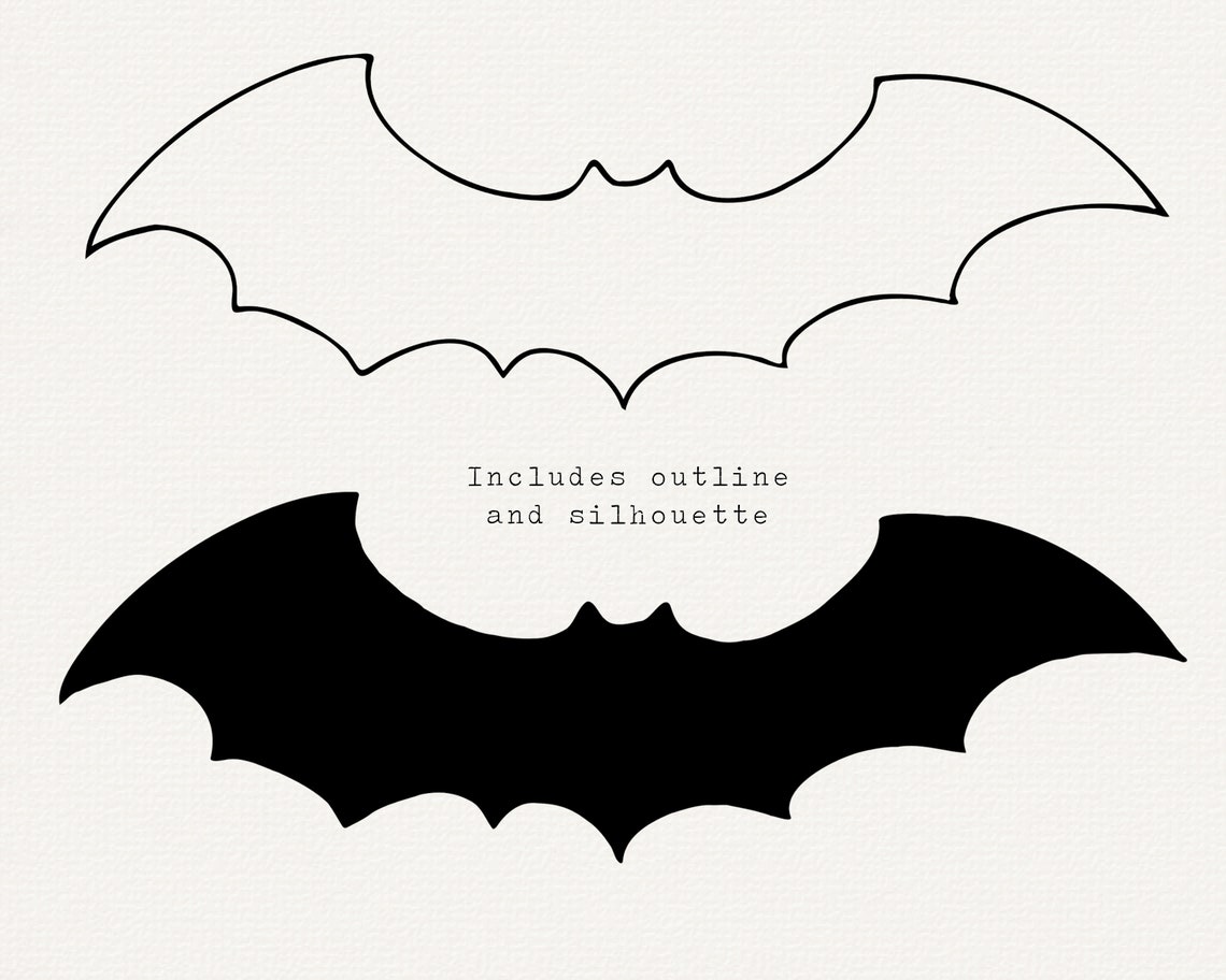 Bat Silhouette SVG Bat SVG Bat Stencil Halloween Clip Art - Etsy