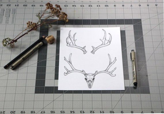 Floral Antler Svg, Deer Antlers Cut File for Cricut, Silhouette, Laser  Engraving, Boho Vector Line Art
