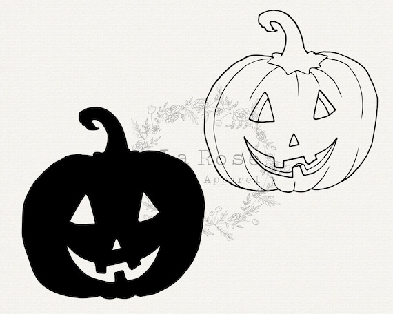 Jack O Lantern Silhouette Clip Art Stock Vektorgrafik „Halloween