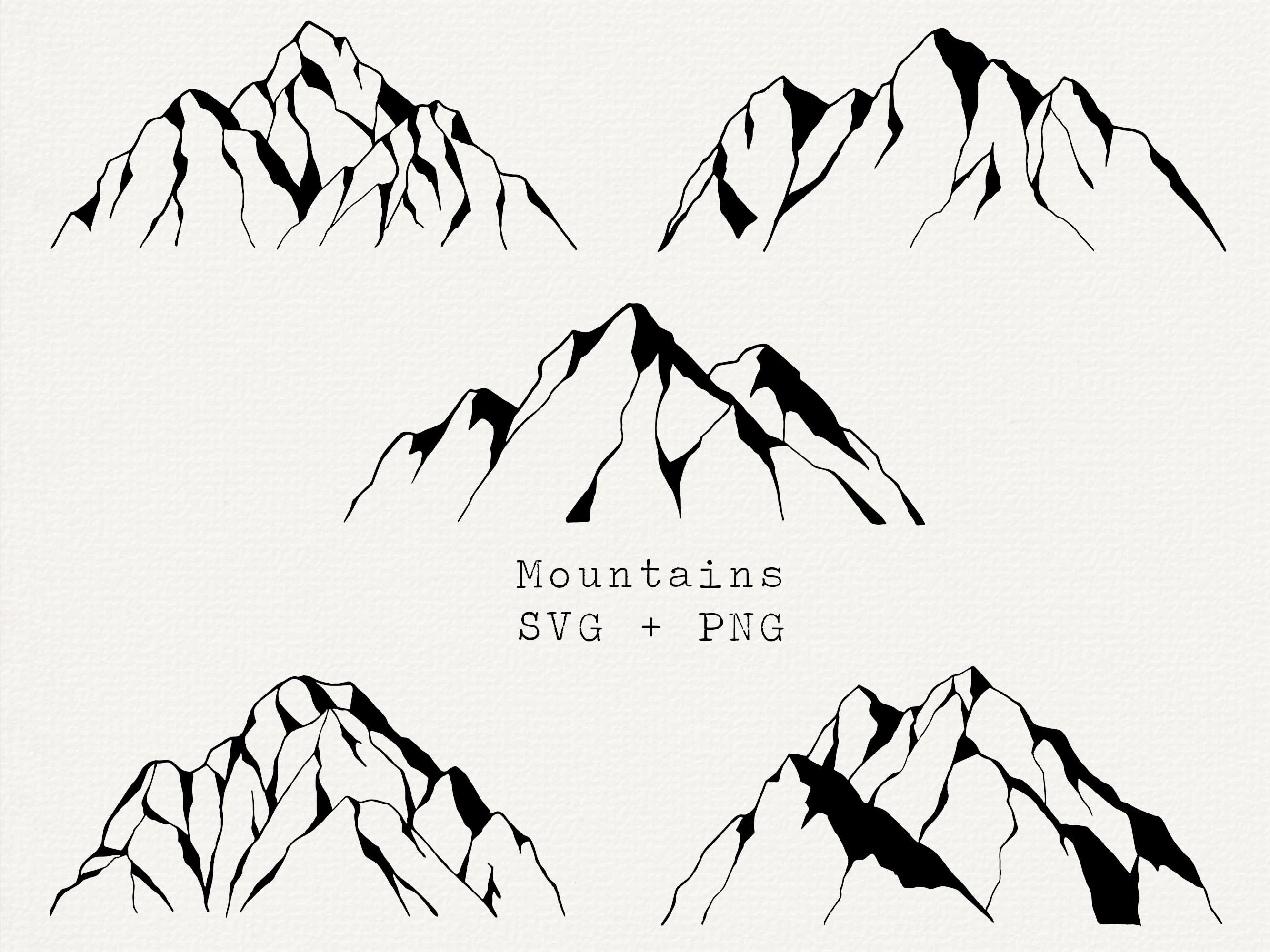 Berg SVG, bergen vector zeer fijne tekeningen, berg illustratie voor  grafisch ontwerp, logo, gesneden bestand voor Cricut, lasergravure,  gestanst, zwart - Etsy België, image size:2667x2000